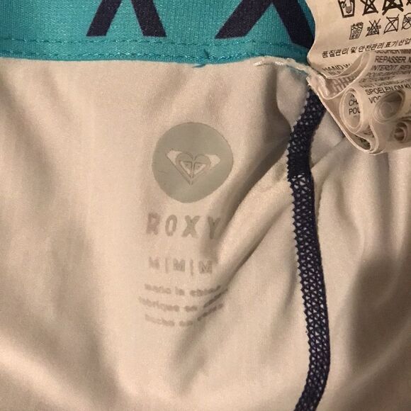 Roxy Women's Athletic Elastic Waist Geometric Work Out Purple Leggings Size M - Picture 7 of 7